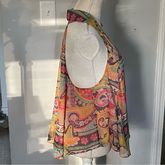 Free People Strawberry Oversized Flowy Colorful Scoop Neck Racerback Tank; M - Picture 14 of 16